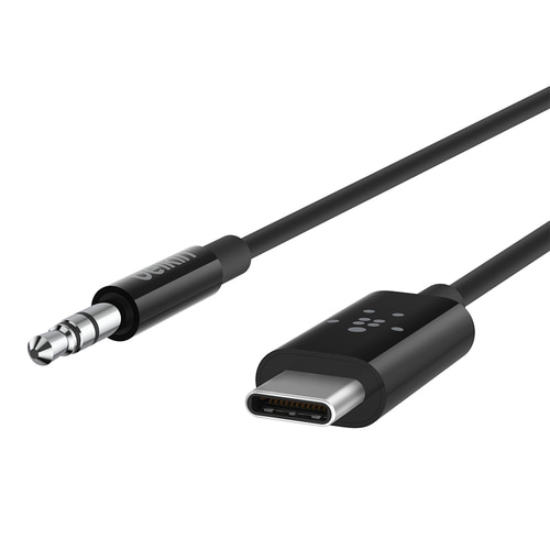 [미사용 리퍼] 벨킨 USB C to 3.5mm AUX 케이블 0.9m F7U079bt03-BLK