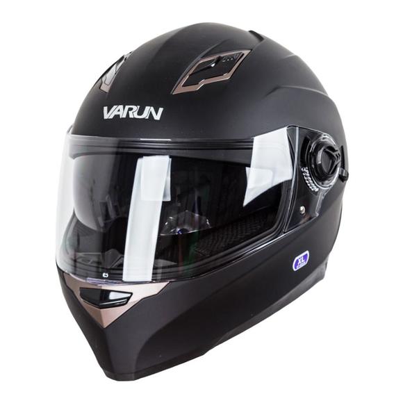 [세컨더리] VARUN 오토바이 풀페이스헬멧 VR-09B, 무광블랙, XL
