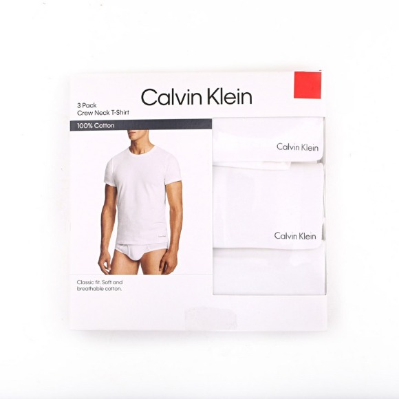 [미사용 리퍼] CALVIN KLEIN 남성 티셔츠 3매 S 화이트