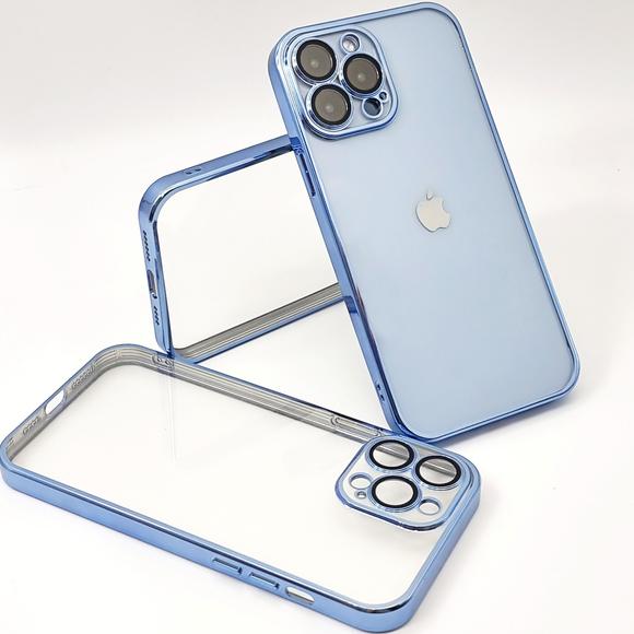 [리퍼브] 카542ecodot아이폰13 미니 프로 맥스 슬림핏 카메라 보호 투명 케이스+강화유리3매 세트 / 아이폰13 pro max 시에라블루