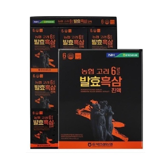 [새상품][미개봉] 충북인삼농협 고려 6년근 발효흑삼진액 30포