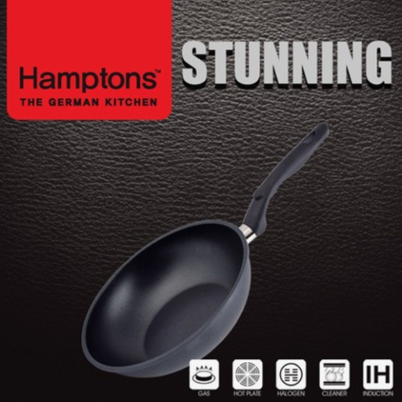 [새상품] [미개봉] Hamptons 독일햄튼 스터닝 다이캐스팅 인덕션 블랙 궁중팬26CM(HTSF-26W)