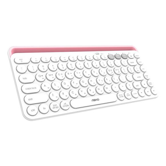 [미사용 리퍼] 앱코 AWK10 멀티페어링 블루투스 키보드 White + Pink