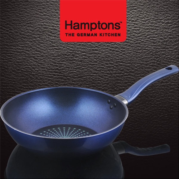 [새상품] [미개봉] Hamptons 독일햄튼 블루 인덕션 단조 궁중팬 28CM (HTB-28W)