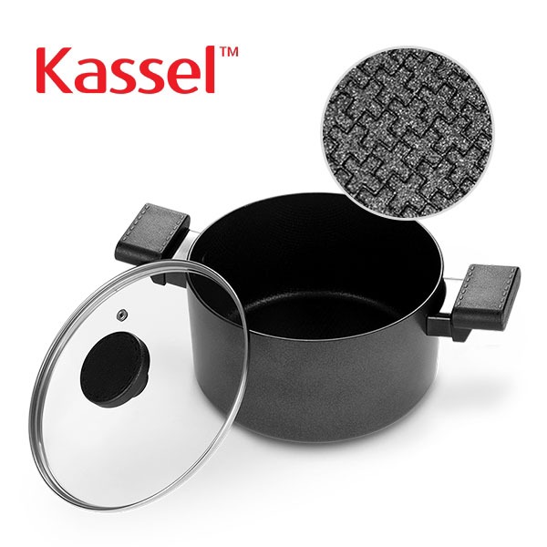 [새상품] J21 Kassel 카셀 2022년형 블랙 엠보 IH 인덕션 겸용 양수냄비 20cm