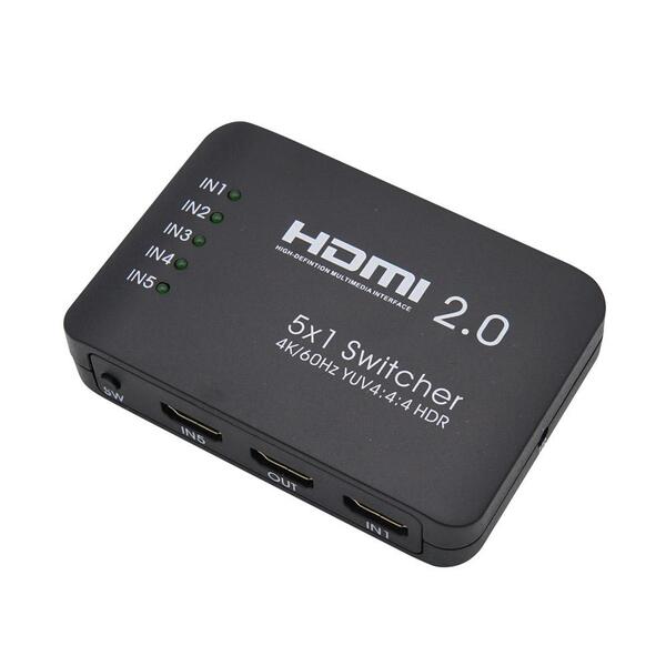 [미사용 리퍼] Coms 4K UHD HDMI 2.0 5대1 선택기 60Hz HDR 지원 FW762