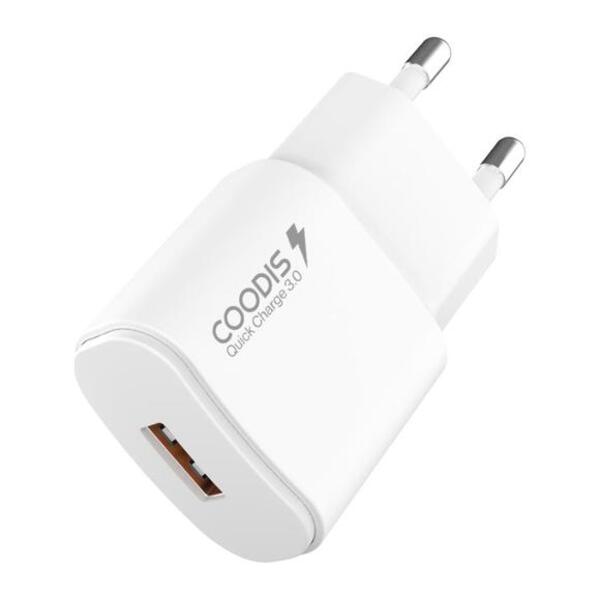 [리퍼브] 쿠디스 퀵차지 3.0 USB 핸드폰 고속 충전기, 화이트, 1개