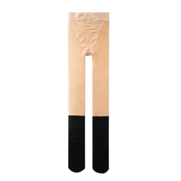 [원천점][미사용 리퍼] 더시럽 여성용 페이크니삭스 골프스타킹 배색타이즈 스킨타이즈+블랙 40cm(무릎)