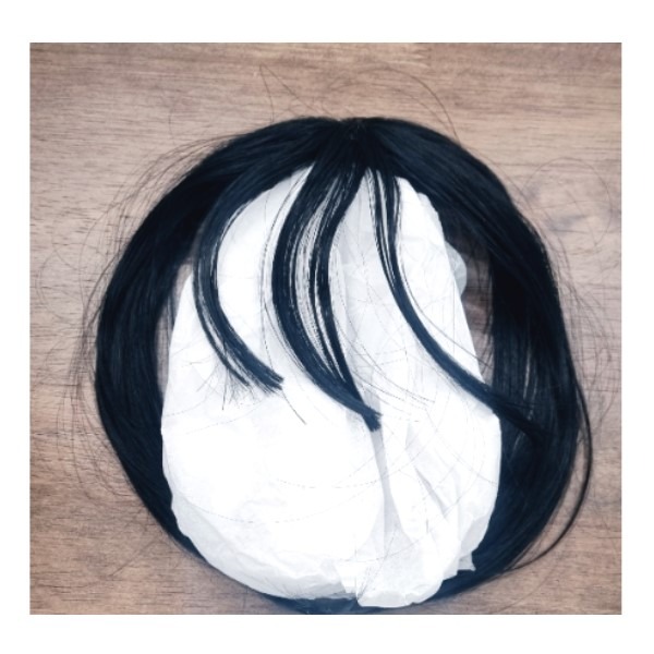 [원천점][미사용 리퍼] 지니온 여성 앞머리 가발 정수리 부분가발 / 내추럴 블랙
