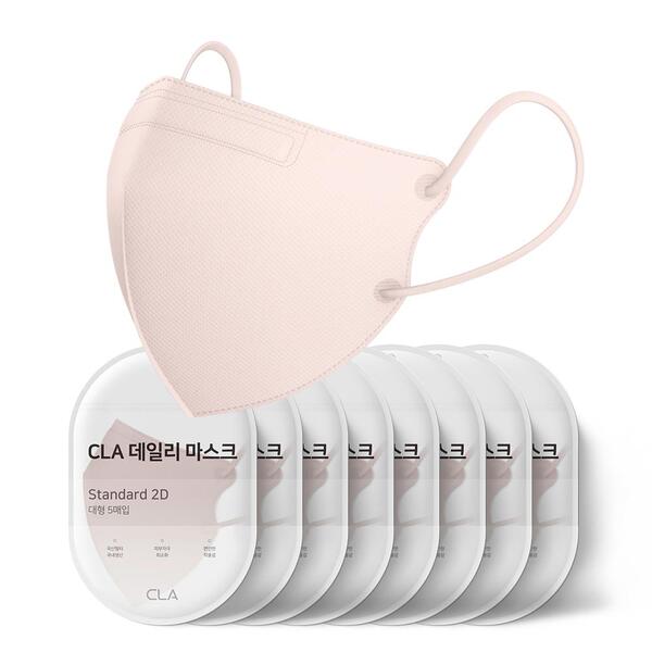 [중고] CLA 데일리 2D 새부리형 컬러 마스크 핑크 대형 5매입 x 8개