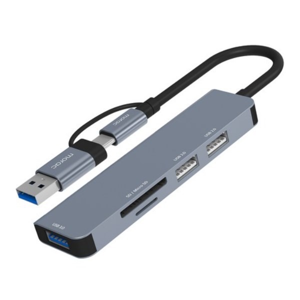 [미사용 리퍼] 모락 프로토 5포트 USB 젠더 C타입 멀티 허브 MR-HUB5 그레이