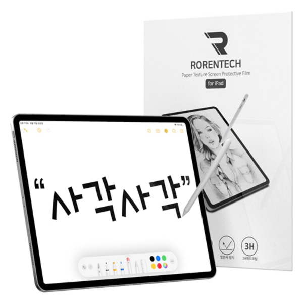 [101037][세컨더리] 로랜텍 아이패드 태블릿 종이질감 액정보호필름, 아이패드 에어 5세대 10.9