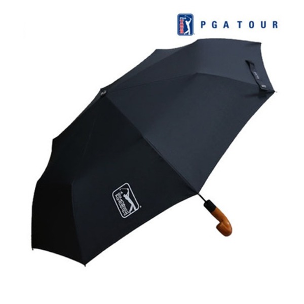 [새상품] [미개봉] PGA 3단 자동 블랙우드핸들 우산