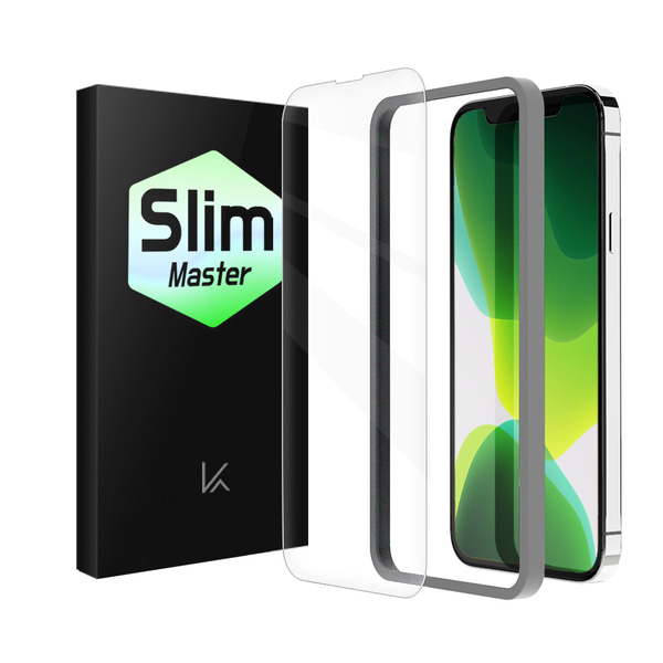 [중고] 케이안 슬림 마스터 풀커버 강화유리 휴대폰 액정보호필름 + 가이드 툴 세트,아이폰 13 / 13 프로