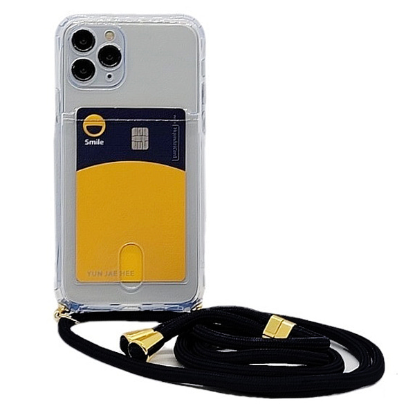[101037][미사용 리퍼] 워너프 목걸이 스트랩 카드 투명 휴대폰 케이스 갤럭시A23 LTE (A235) 블랙