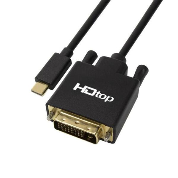 [리퍼브] HDTOP USB C타입 TO FHD 60HZ DVI 케이블 1.8M 넷플릭스 HT-3C007