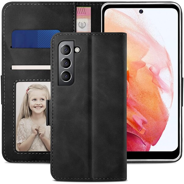 [리퍼브] s22 Leather wallet case / 갤럭시s22 5G 블랙