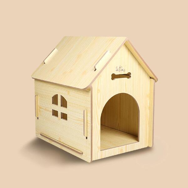 [스크래치] 애구애구 강아지 DIY 나무저택 오픈도어형 하우스 / 나무지붕, L
