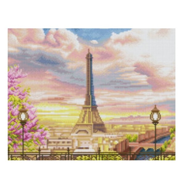 [미사용 리퍼] 아트조이 DIY 보석십자수 (캔버스형) 봄의 에펠탑 40x50cm