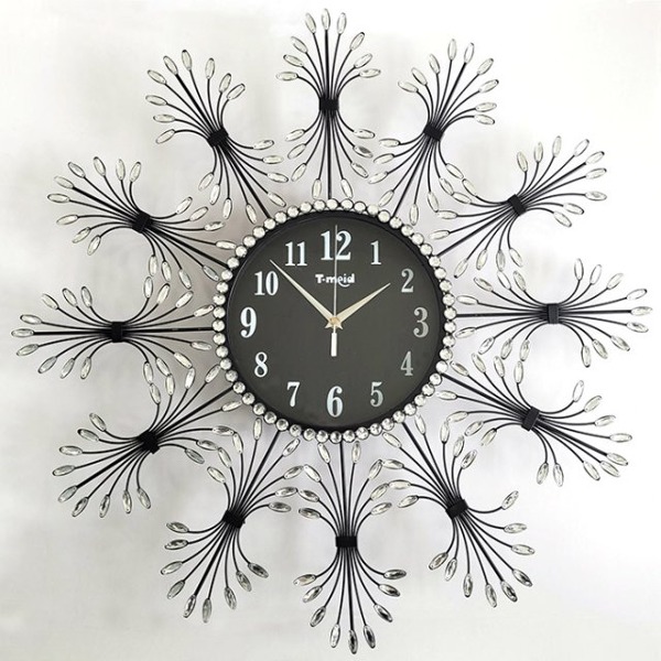 [세컨더리] 로얄타임 모플 철제 시계-블랙
