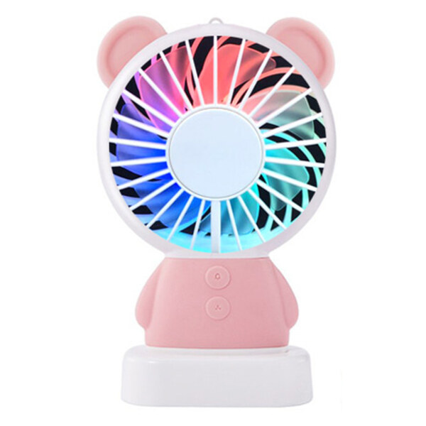 [중고] LED 곰 선풍기 핑크