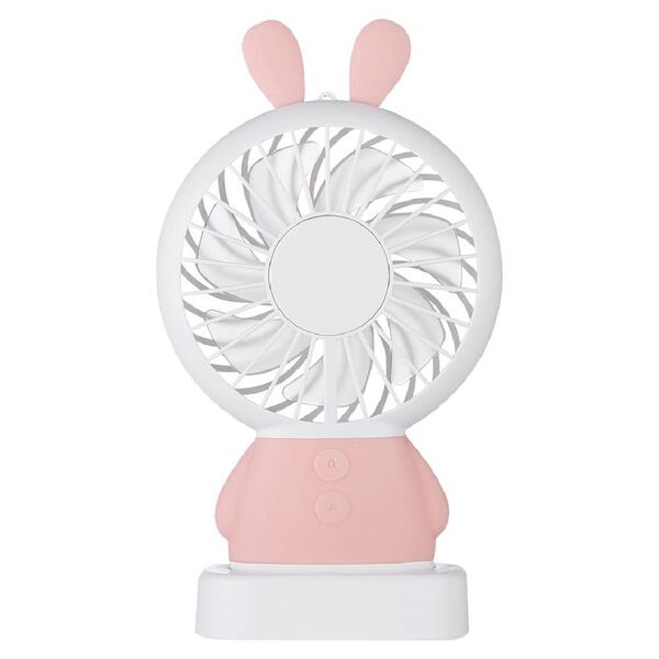 [중고] 누아트 캐릭터 핸디형 휴대용 선풍기, SMD-S5000R, 토끼(핑크)