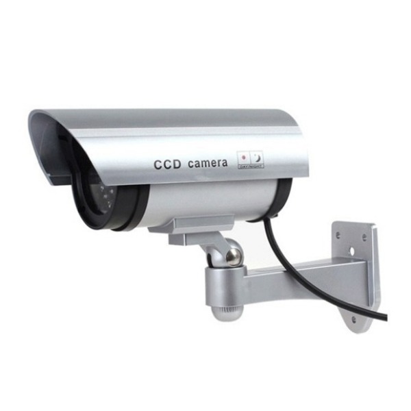 [S급 리퍼] 더미 IR카메라 CCD 모형 감시 카메라 실내외겸용 실버