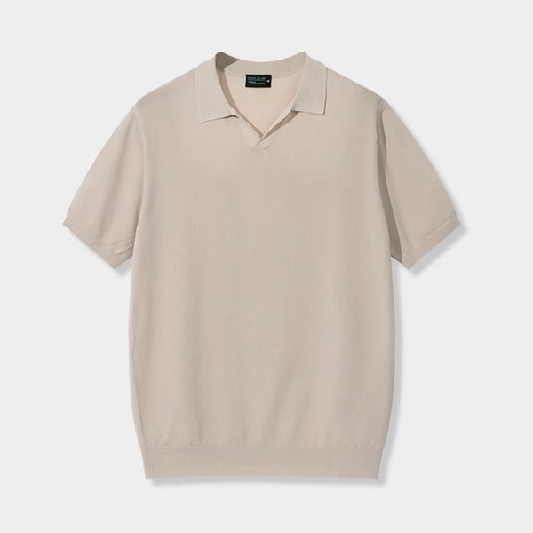 [101037][S급 리퍼] 제타22 남성용 워셔블 오픈카라 반팔 니트 티셔츠 1660 / XL(105~110) 베이지
