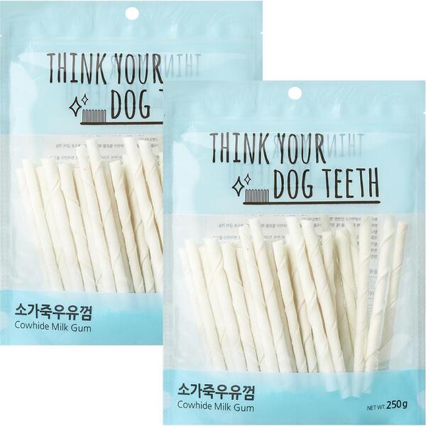 [S급 리퍼] Pack_Think your dog teeth 스틱 소가죽44p + 소가죽44p (250gx2개)