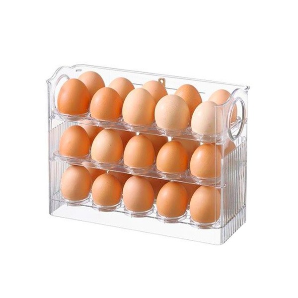 [A급 리퍼] 더아르엠 3단 계란 트레이 보관함 30구 / FREE(26 X 10 X 20.2cm) 투명