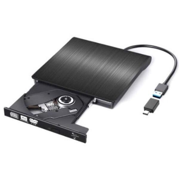[S급 리퍼] 림스테일 USB 3.0 DVD RW 멀티 외장형 ODD 블랙+ C타입 젠더 세트 LM-19