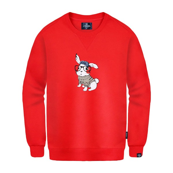 [101037][민트급] [특가제품] 진마니아 토끼 맨투맨 티셔츠 남녀공용 루즈핏 빅사이즈 TL-412(레드), 3XL